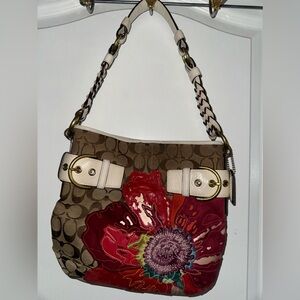 Coach Limited Edition Flower Signature Jacquard Shoulder Bag